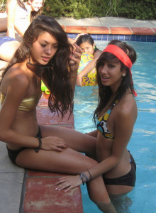 Teens in bikini pool games (part 1)