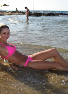 Lera Kozlova - famous teen singer in bikini at the beach
