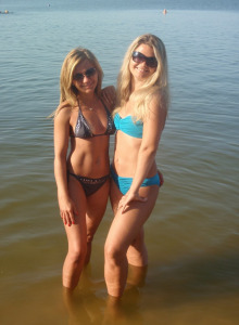 Young twins in bikini