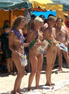 Nudists beach competition featuring sexy nude girls