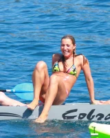 Exciting candid blonde ass in pink micro bikini