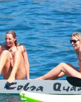 Exciting candid blonde ass in pink micro bikini