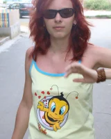 Topless puffy nipples redhead gf Susy is in bikini on the beach