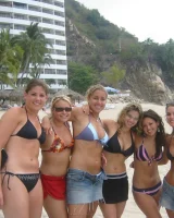 Lizzie and her bikini girlfriends going crazy and topless