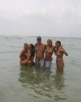 Lizzie and her bikini girlfriends going crazy and topless