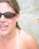 Lizzie and her bikini girlfriends going crazy and topless