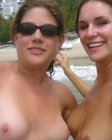 Lizzie and her bikini girlfriends going crazy and topless