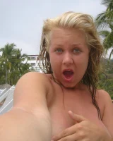 Lizzie and her bikini girlfriends going crazy and topless