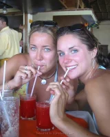 Lizzie and her bikini girlfriends going crazy and topless
