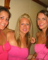 Lizzie and her bikini girlfriends going crazy and topless