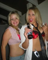 Lizzie and her bikini girlfriends going crazy and topless